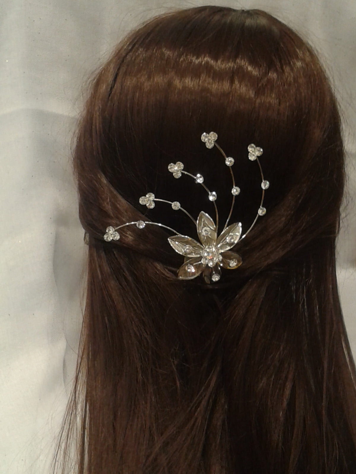 Pettinino Gioiello per Capelli con Strass e Motivo Floreale – Accessorio da Cerimonia