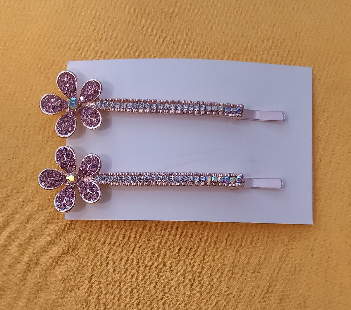 Coppia di Mollette Fiore con Strass