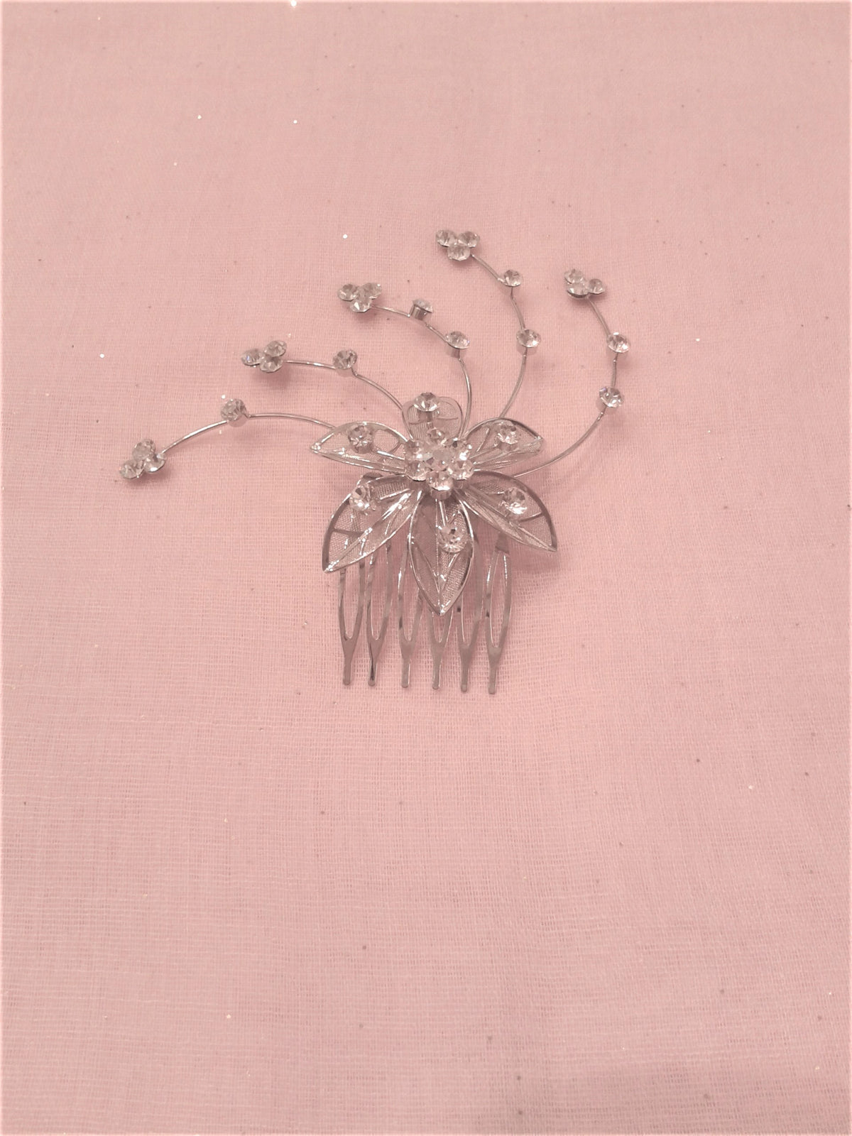 Pettinino Gioiello per Capelli con Strass e Motivo Floreale – Accessorio da Cerimonia