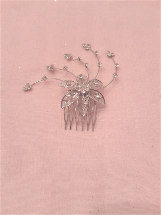 Pettinino Gioiello per Capelli con Strass e Motivo Floreale – Accessorio da Cerimonia