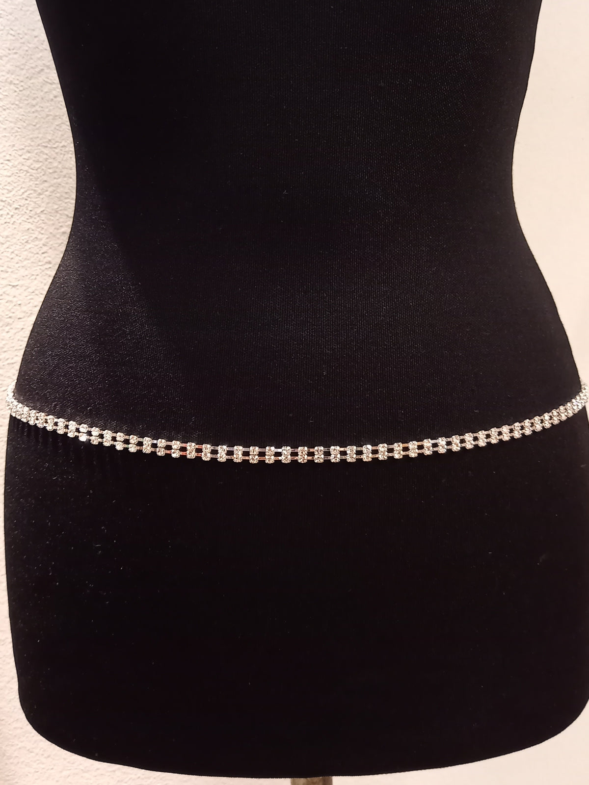 Cintura 2 Fili Strass – Gioiello Argento Regolabile