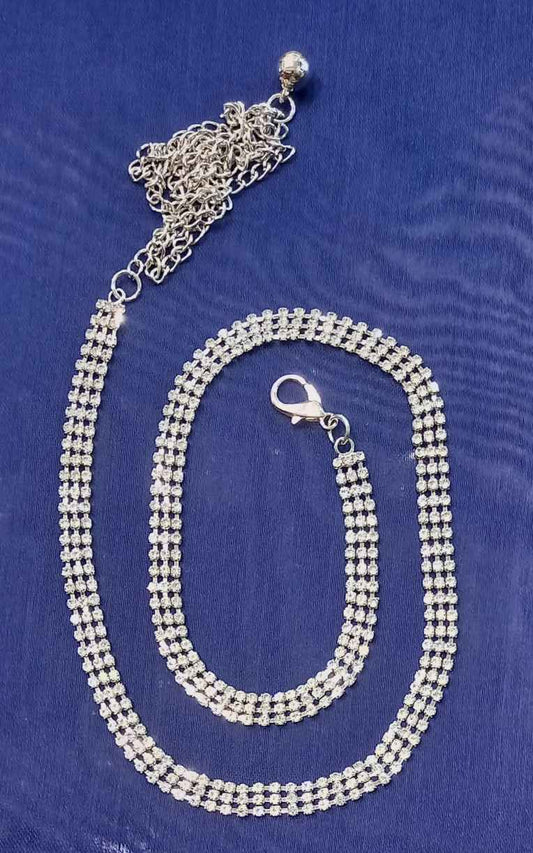 Cintura 3 Fili Strass – Gioiello Regolabile Oro e Argento