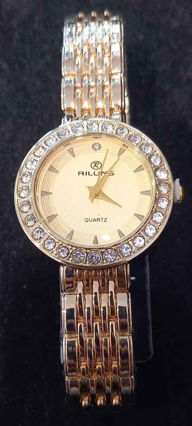 Orologio donna oro quadrante tondo con strass