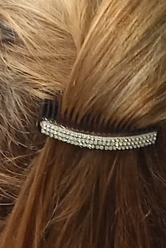 Pettinino Medio con 3 File di Strass