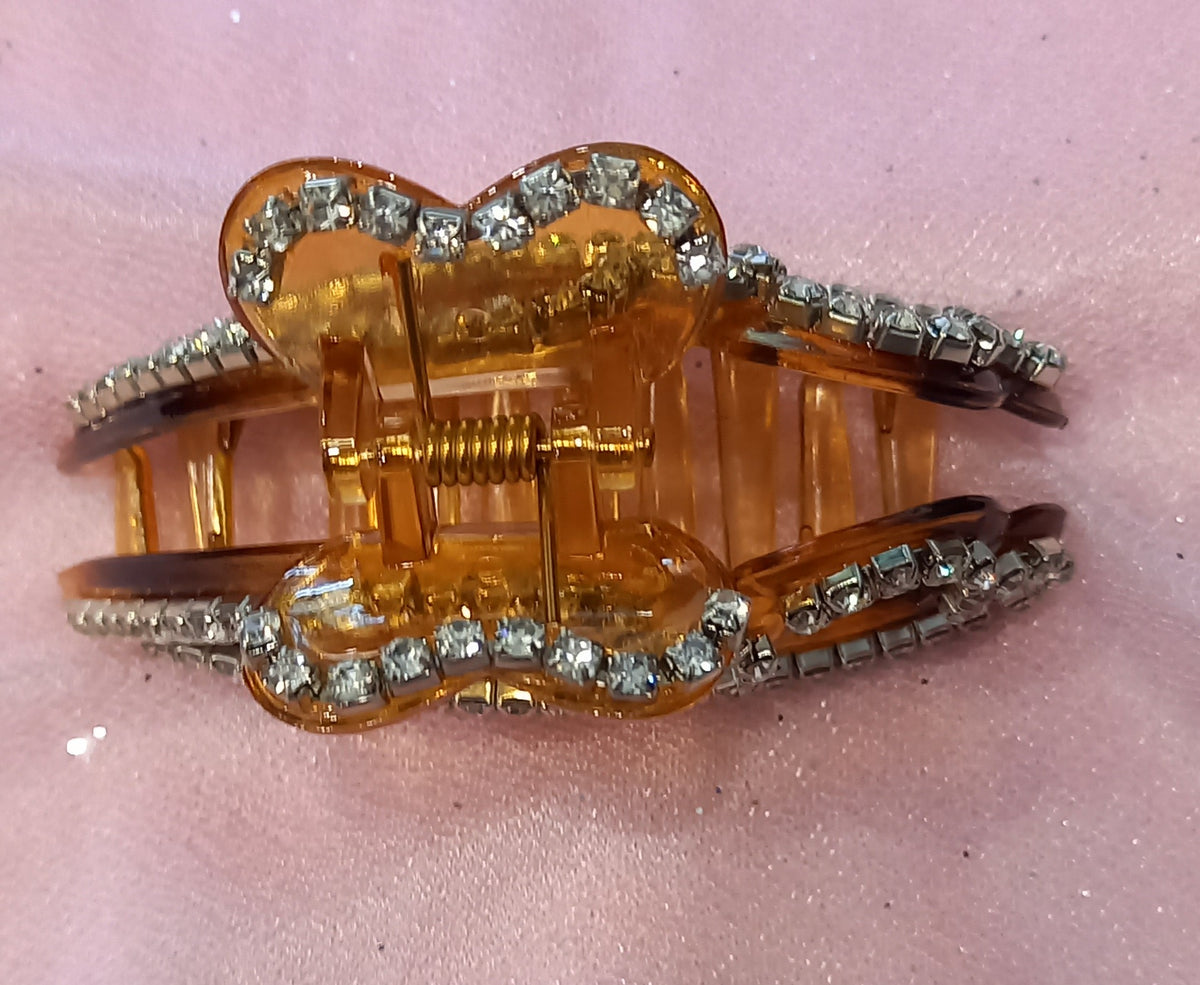 Pinzone Doppio Cuore con Strass