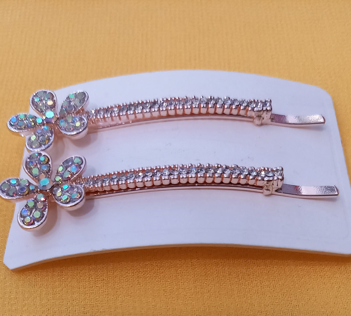 Coppia di Mollette Fiore con Strass