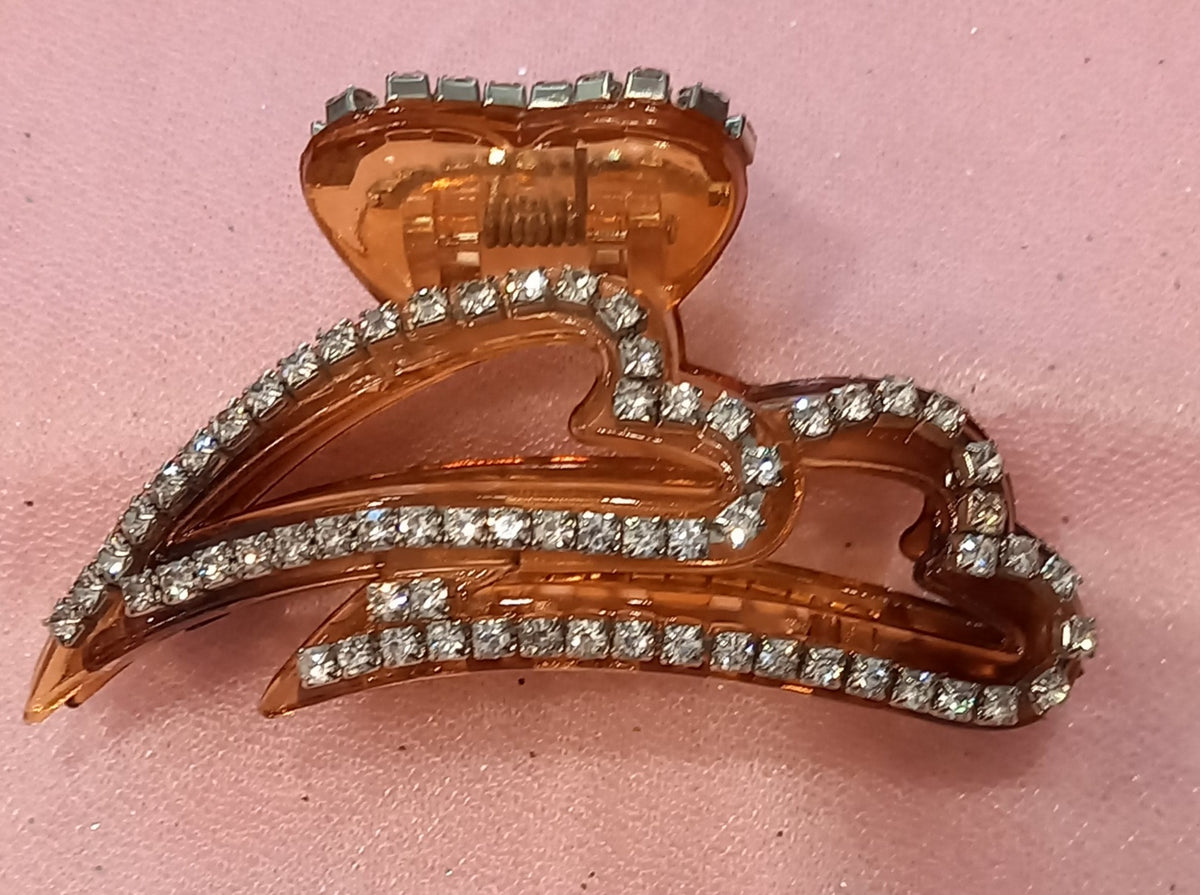 Pinzone Doppio Cuore con Strass